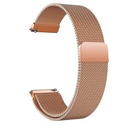 LYYLTX Edelstahl Mesh Uhrenarmband 18mm Metall Ersatz Armband Magnetverschluss Smartwatch Schnellverschluss Watch Uhren Rosegold Ersatzband Für Damen Herren von LYYLTX