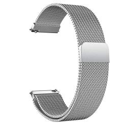 LYYLTX Edelstahl Mesh Uhrenarmband 18mm Metall Ersatz Armband Magnetverschluss Smartwatch Schnellverschluss Watch Uhren Silber Ersatzband Für Damen Herren von LYYLTX