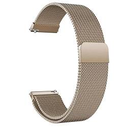 LYYLTX Edelstahl Mesh Uhrenarmband Metall Ersatz Armband Magnetverschluss Smartwatch Schnellverschluss Watch Uhren Ersatzband Für Damen Herren 14mm 16mm18mm 20mm 22mm 24mm (14mm,VintageGold) von LYYLTX