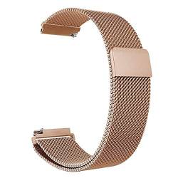 LYYLTX Edelstahl Mesh Uhrenarmband Metall Schnellverschluss Magnetverschluss Einstellbar Ersatz Armband Smartwatch Edelstahlarmband Breite16mm/18mm/20mm/22mm/24mm Für Damen Herren (16mm,Rose Gold) von LYYLTX