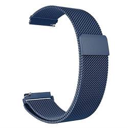 LYYLTX Edelstahl Mesh Uhrenarmband Metall Schnellverschluss Magnetverschluss Einstellbar Ersatz Armband Smartwatch Edelstahlarmband Breite16mm/18mm/20mm/22mm/24mm Für Damen Herren (20mm,Blau) von LYYLTX