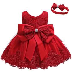 LZH Baby Mädchen Spitzenkleid Bowknot Blume Kleider Hochzeitswettbewerb Taufe Tutu Kleid von LZH