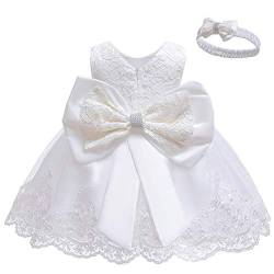 LZH Kleinkind Baby Mädchen Kleid Geburtstag Bowknot Hochzeit Tutu Prinzessin Blume Spitzenkleid, 8348-white, 19-24Monate von LZH