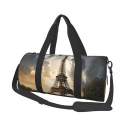 Eiffelturm-Reisetasche für Damen und Herren, Turnbeutel, große Reisetasche, Weekender, Übernachtungstasche mit Schultergurt, Schwarz, Einheitsgröße, Schwarz , Einheitsgröße von LZQPOEAS