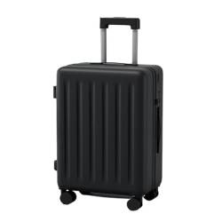 Koffer Multifunktionaler Koffer, Damen-Trolley, Leise Und Langlebig, Passwort-Box, Herren-Koffer, 20 Zoll Suitcase (Color : Black, Size : 28in) von LZXJF