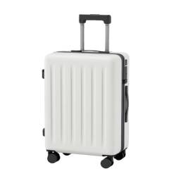 Koffer Multifunktionaler Koffer, Damen-Trolley, Leise Und Langlebig, Passwort-Box, Herren-Koffer, 20 Zoll Suitcase (Color : White, Size : 22in) von LZXJF