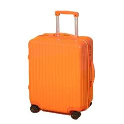 LZXJF Koffer, flach, Passwort, 50,8 cm, Boarding-Koffer, Universal-Rollkoffer, Bonbonfarben, Koffer, Orange, 61 cm von LZXJF