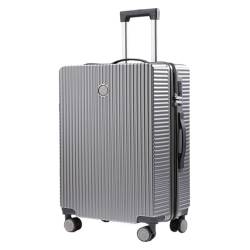 LZXJF Koffer Neuer Koffer, Kleiner Leichter Trolley Koffer für Damen und Herren, Koffer Passwortbox 20 Zoll 24 Zoll Koffer, grau, 66 cm von LZXJF
