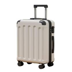 LZXJF Koffer Passwort Boarding Koffer Trolley Koffer Koffer Tasche Männer Und Frauen Universal Rad 22 Zoll Langlebig Suitcase (Color : White, Size : 26in) von LZXJF