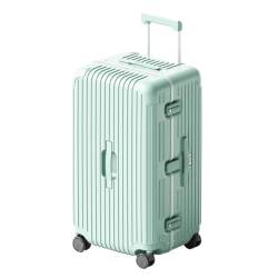 LZXJF Koffer Trolley-Koffer Aus Vollaluminium-Magnesiumlegierung, Geräuschloser Koffer Mit Drehbarem Rad, Robuster Und Langlebiger Passwort-Koffer Suitcase (Color : Green, Size : 20in) von LZXJF