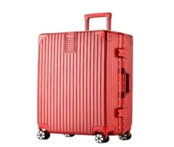 LZXJF Koffer mit Aluminiumrahmen, 50,8 cm, für Damen und Herren, Trolley-Koffer für Herren, 61 cm, Passwortbox, Koffer, rot, 20in von LZXJF