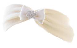 Baby Kinder Haarband Stirnband Hairband Creme mit Schleife festlich Taufe La Bortini (KU 40-52cm.) von La Bortini