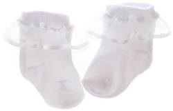 La Bortini Baby Socken Söckchen Spitze Weiß Taufe 50 56 62 68 74 80 86 Strümpfe (68/74) von La Bortini