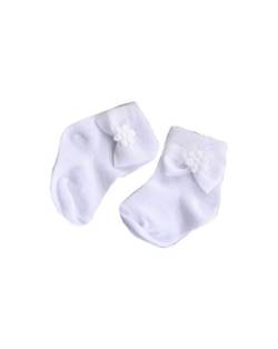 La Bortini Baby Socken Söckchen Strümpfe Weiß Taufe Schleife (6-12M) von La Bortini