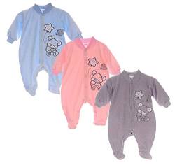 La Bortini Baby Strampler Overall 50 56 62 68 74 Anzug Einteiler Schlafanzug (68, blau) von La Bortini