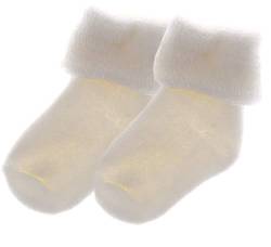 La Bortini Babysocken 2 Paar Creme Socken Umschlagsocken Frottee Thermo 15-26 Taufe (68/74) von La Bortini