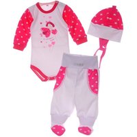 La Bortini Body & Hose Body Mütze Hose Baby Anzug 3tlg Set 44 50 56 62 68 von La Bortini