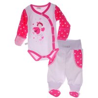 La Bortini Body & Hose Wickelbody Hose Baby Anzug 2tlg Set Body 44 50 56 62 68 aus 100% Baumwolle von La Bortini