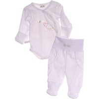 La Bortini Body & Hose Wickelbody Hose Baby Anzug 2tlg Set in Weiß Body 44 50 56 62 68 74 80 von La Bortini