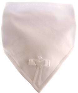 La Bortini Dreieckstuch Baby Halstuch Doppellagig mit Klettverschluss mit Schleife (Weiß) von La Bortini
