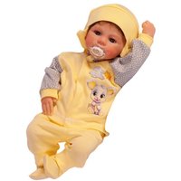 La Bortini Langarmshirt & Hose Baby Anzug 3Tlg Hemdchen Mütze Hose 44 50 56 62 68 74 Erstlingsausstattung aus reiner Baumwolle von La Bortini