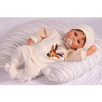 La Bortini Langarmshirt & Hose Baby Anzug 3Tlg Hemdchen Mütze Hose 44 50 56 62 68 74 aus reiner Baumwolle von La Bortini