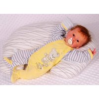 La Bortini Overall Strampler Schlafoverall Baby Overall 50 56 62 68 74 80 86 Schlafanzug gestreift, mit Druck von La Bortini