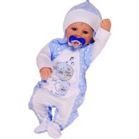 La Bortini Strampler Baby Strampler Langarmshirt Mütze 3Tlg Set 44 50 56 62 68 74 von La Bortini