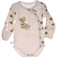 La Bortini Wickelbody Baby Body Langarmbody aus reiner Baumwolle, 44 50 56 62 68 74 80 86 mit Kratzschutz von La Bortini