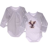 La Bortini Wickelbody Baby Body Langarmbodys 2er Pack 44 50 56 62 68 74 Ärmel mit Kratzhandschuhe von La Bortini