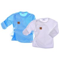 La Bortini Wickelshirt Wickelhemdchen 2er Pack Shirt Baby Wickelhemdchen Wickelshirt von La Bortini