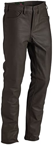 La Chasse Strapazier-Lederhose aus Büffelleder für Damen und Herren Trachtenhose Büffellederhose Jagdlederhose (102, Braun) von La Chasse