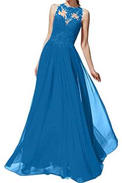 La_Marie Braut Damen Langes Spitze Chiffon Abendkleider Brautmutterkleider Jugendweihe Kleider Neu -52 Blau von La_Marie Braut