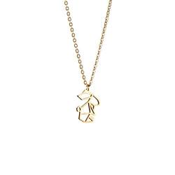 La Menagerie Kaninchen Gold, Origami-Schmuck & vergoldete geometrische Kette - 18-karätig Goldkette & Kaninchen-Halsketten - Kaninchen-Halskette für Frauen & Mädchen & Origami-Halskette von La Menagerie
