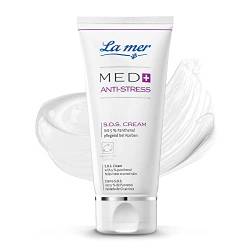 La mer MED+ Anti-Stress S.O.S Cream - Reichhaltige Feuchtigkeitscreme für empfindliche Haut - Beruhigt gereizte und irritierte Haut - Mindert Rötungen - Pflegend bei Narben - Mit 5% Panthenol - 50 ml von La Mer