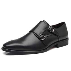 La Milano Herren Kleid Schuhe Schnürschuh Oxford Klassische Plain Toe Moderne Formale Lederschuhe für Männer, Charles-1-schwarz, 42 EU von La Milano