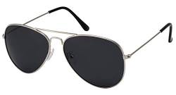 La Optica B.L.M. Sonnenbrille Herren Damen UV400 Retro Pilotenbrille Fliegerbrille 70er Jahre Groß - Silber Farben (Gläser: Grau Polarisiert) von La Optica B.L.M.