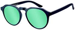 La Optica B.L.M. UV400 CAT 3 Unisex Damen Herren Sonnenbrille Rund Modern - Einzelpack Matt Schwarz (Gläser: Grün verspiegelt) von La Optica B.L.M.