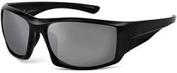 La Optica B.L.M. UV400 CAT 3 Unisex Damen Herren Sonnenbrille Sportbrille Fahrradbrille Laufen - Schwarz (Gläser: Silber Verspiegelt) von La Optica B.L.M.