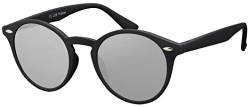 Sonnenbrille Herren Damen La Optica UV400 CAT 3 Retro Vintage Hippie Rund Round - Gummiert Schwarz (Silber Verspiegelt) von La Optica B.L.M.