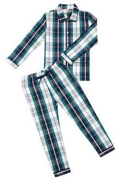 La-V Jungen Pyjama Grün-Kariert J27/Größe 140/146 von La-V