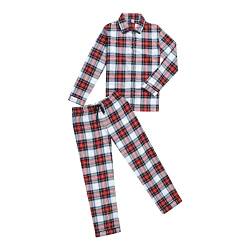 La-V Jungen Pyjama Rot-Blau-Schwarz-Kariert J39/Größe 140/146 von La-V