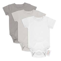 LaLoona Body Kurzarm 3er Pack - Set Baby Kurzarmbodys aus Baumwolle, OEKO-TEX® Standard 100 geprüft - Natur - 74-80 von LaLoona baby bedding