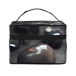 Black Mystery Heart Stone Travel Cosmetic Bag Travel Kulturtasche Kosmetiktasche für Damen und Herren, geeignet für kosmetische Toilettenartikel, Schwarz , Einheitsgröße von LaMaMe