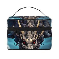 Flying Dragon Reise-Kosmetiktasche, Reise-Kulturbeutel, Kosmetiktasche für Damen und Herren, geeignet für kosmetische Toilettenartikel, Schwarz , Einheitsgröße von LaMaMe