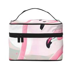 Love Flamingo Reise Kosmetiktasche Reise Kulturtasche Kosmetiktasche für Damen und Herren, geeignet für kosmetische Toilettenartikel, Schwarz , Einheitsgröße von LaMaMe