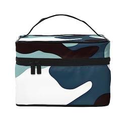 Reise-Kosmetiktasche, Marine-Camouflage, Reise-Kulturbeutel, Kosmetiktasche für Damen und Herren, geeignet für Kosmetik-Toilettenartikel, Schwarz , Einheitsgröße von LaMaMe