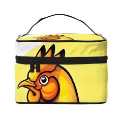 Reise-Kosmetiktasche mit Vogelnest, goldenes Huhn, Reise-Kulturbeutel, Kosmetiktasche für Damen und Herren, geeignet für Kosmetik-Toilettenartikel, Schwarz , Einheitsgröße von LaMaMe