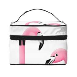 Reise-Kosmetiktasche mit pinkem Flamingo, Reise-Kulturbeutel, Kosmetiktasche für Damen und Herren, geeignet für Kosmetik-Toilettenartikel, Schwarz , Einheitsgröße von LaMaMe