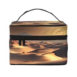 Sahara Desert Reise-Kosmetiktasche, Reise-Kulturbeutel, Kosmetiktasche für Damen und Herren, geeignet für Kosmetik-Toilettenartikel, Schwarz , Einheitsgröße von LaMaMe